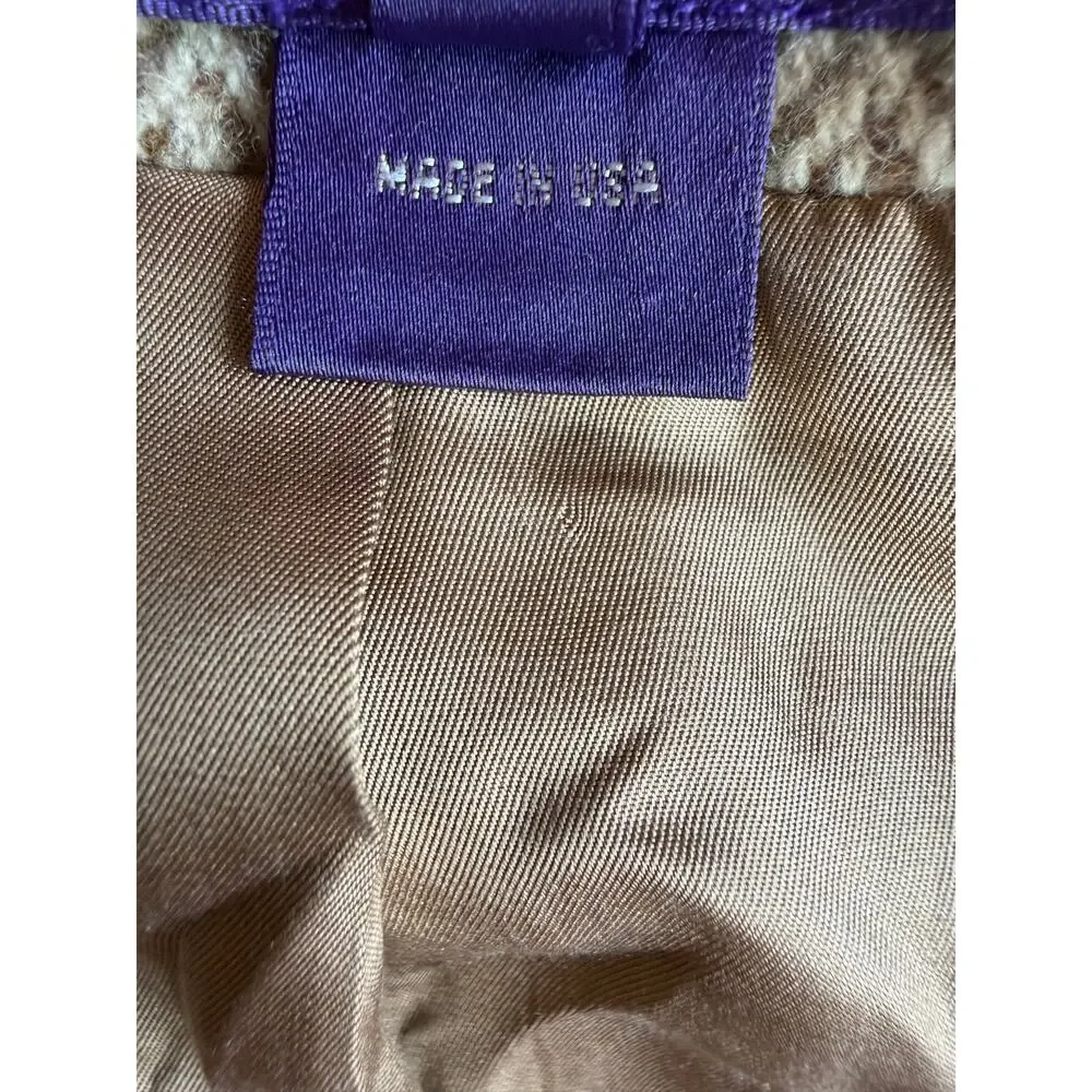 Ralph Lauren Collection Blazer Womens 6 Tan Herringbone Wool Cashmere Luxury - Picture 9 of 13